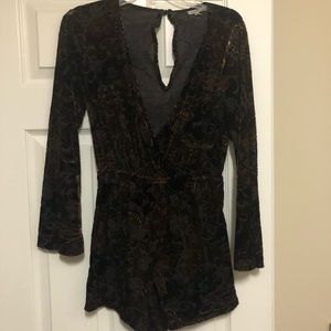 Velvet long sleeve Charlotte Russe Romper